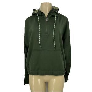 Athleta Medium Women Ascend Warm Up Hoodie Top Quarter Zip Pullover 530131 B19